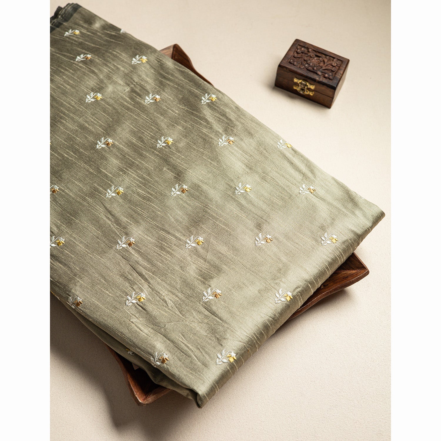 SEMI DUPION EMBROIDERED FABRIC