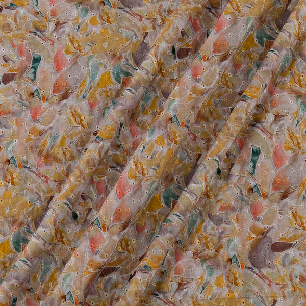 All Over Schiffli Cut Work Ivory Colour Jaal Print Fany Cotton Fabric Online R2241CO