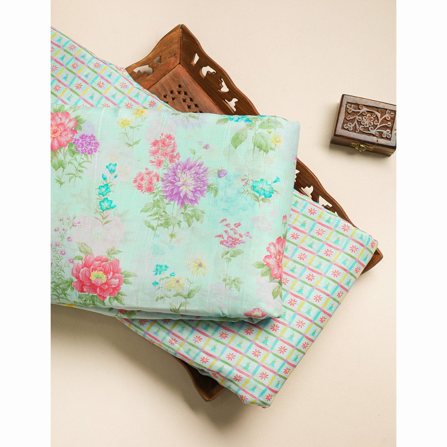 PURE MALAI CHANDERI PRINTED FABRICS