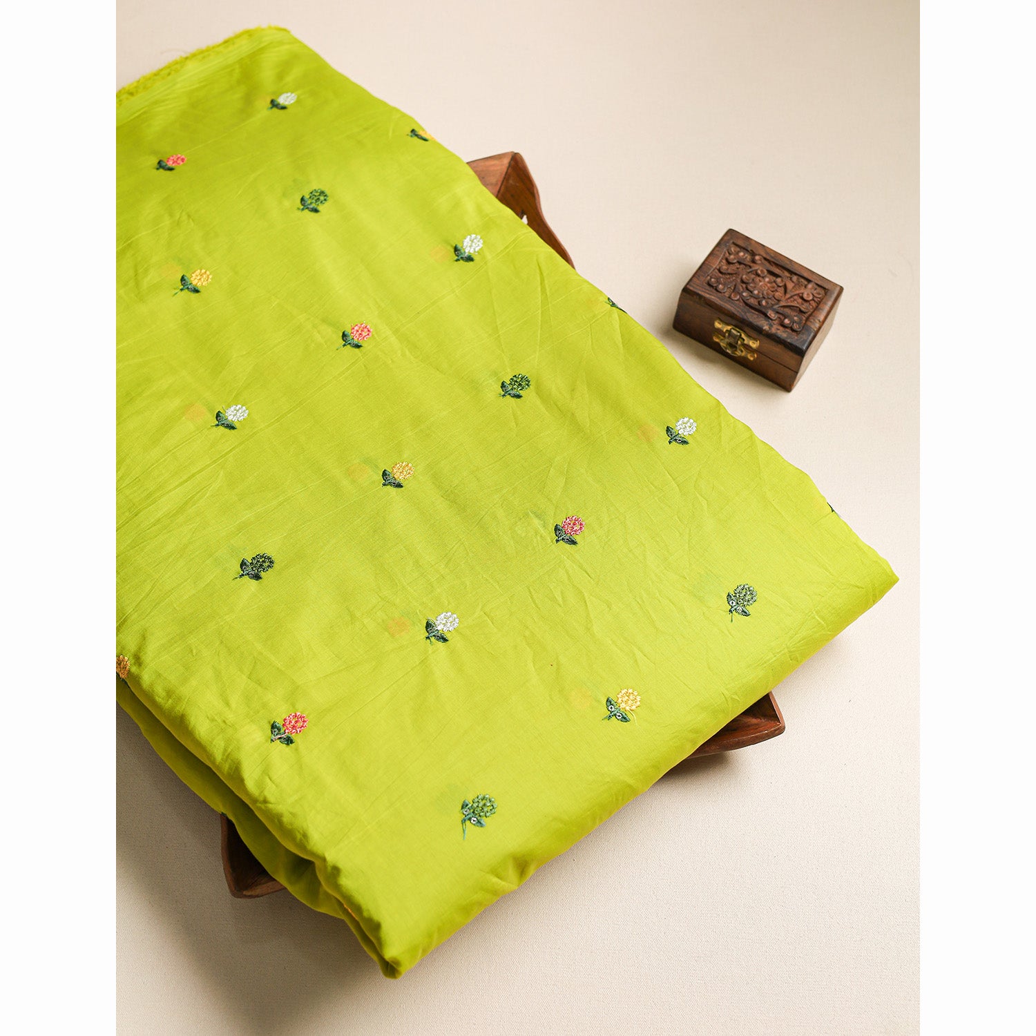 CHANDERI EMBROIDERED FABRIC