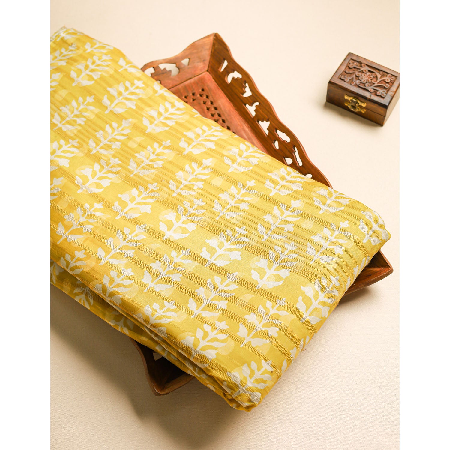 SEMI TUSSAR PRINTED FABRIC