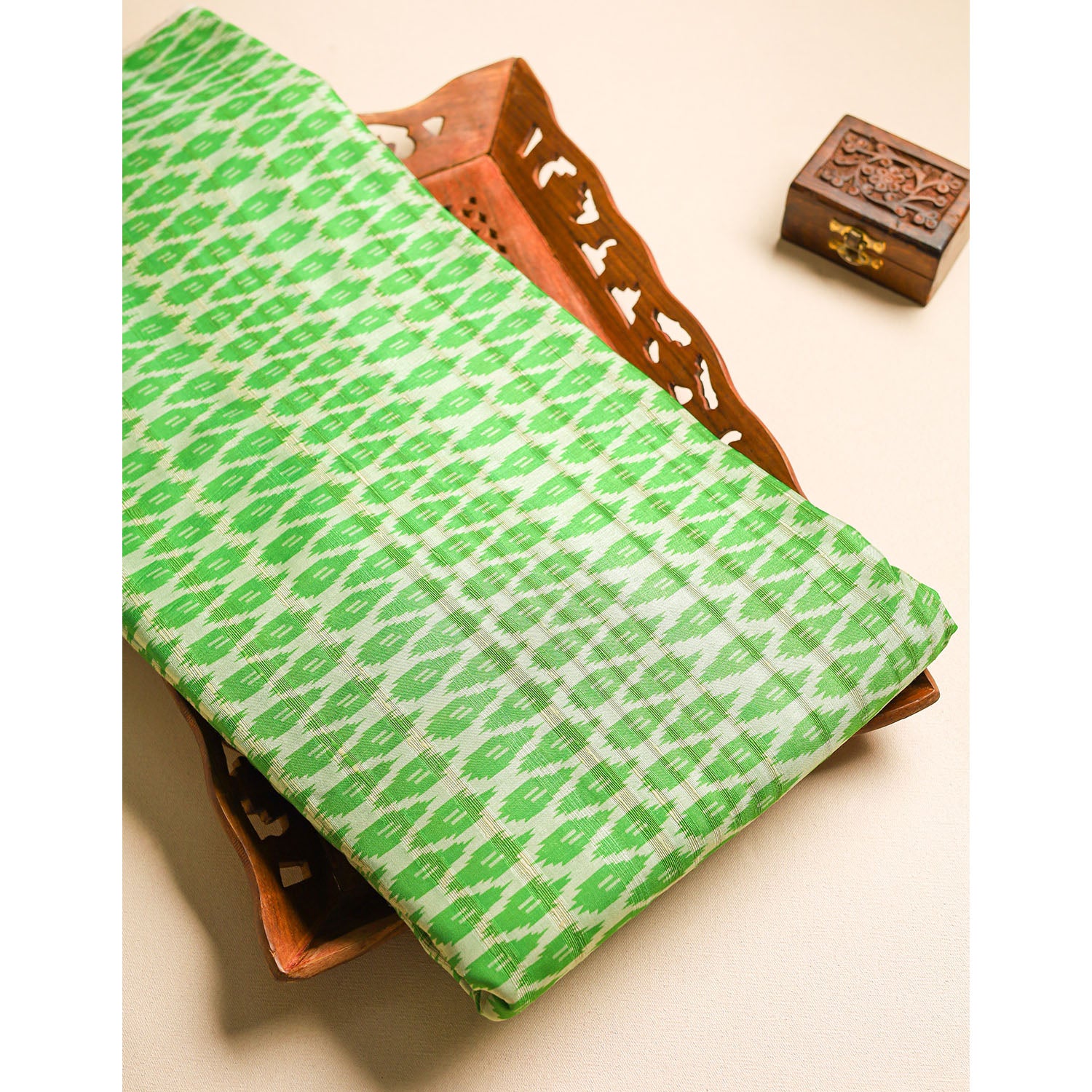 SEMI TUSSAR PRINTED FABRIC