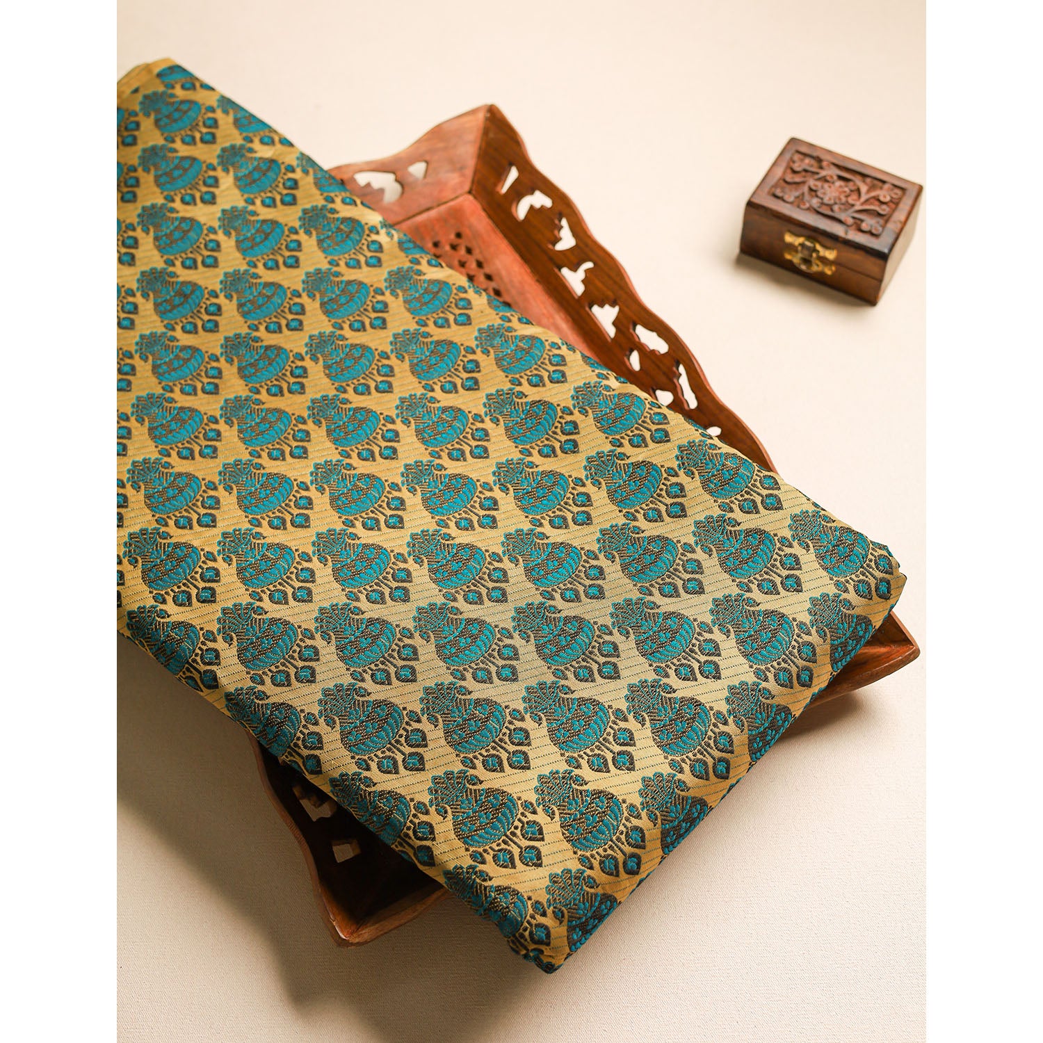 SEMI TUSSAR PRINTED FABRIC