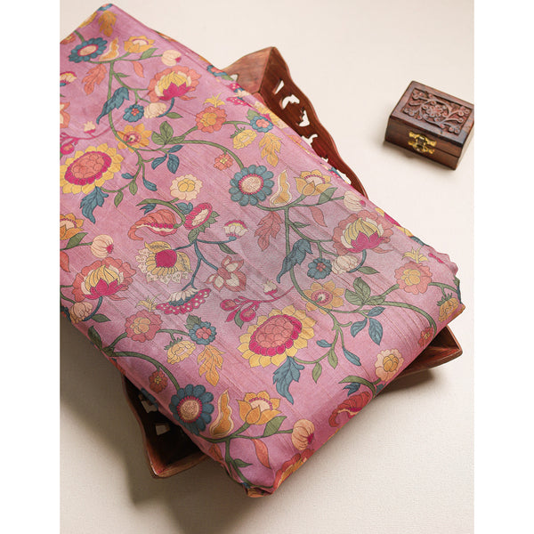 SEMI TUSSAR PRINTED FABRIC