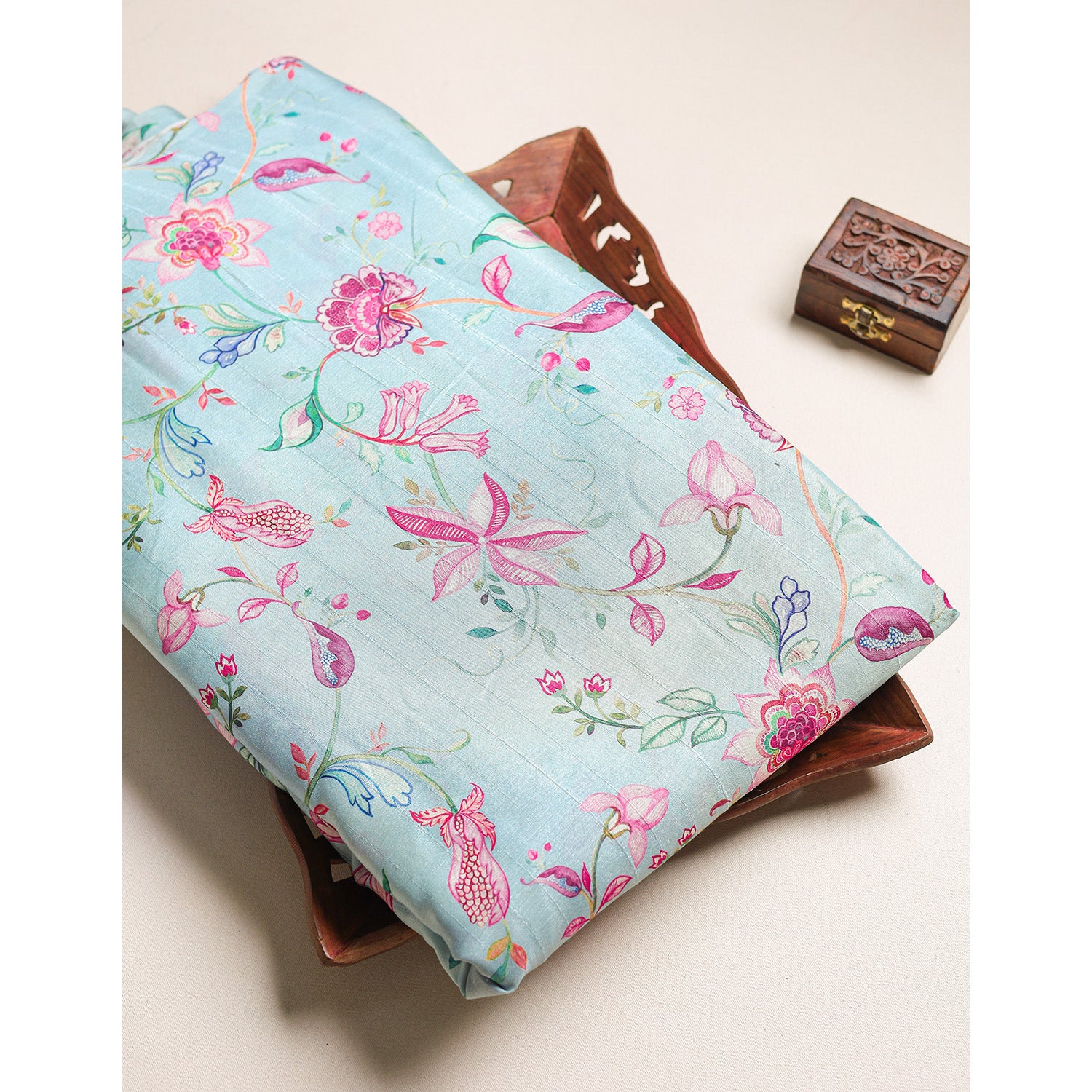 SEMI TUSSAR PRINTED FABRIC