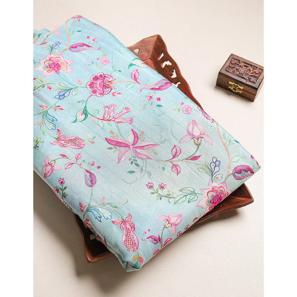 SEMI TUSSAR PRINTED FABRIC