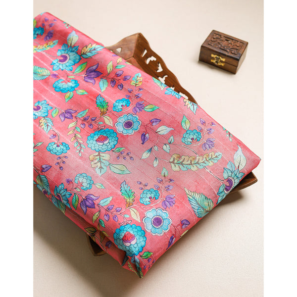 SEMI TUSSAR PRINTED FABRIC