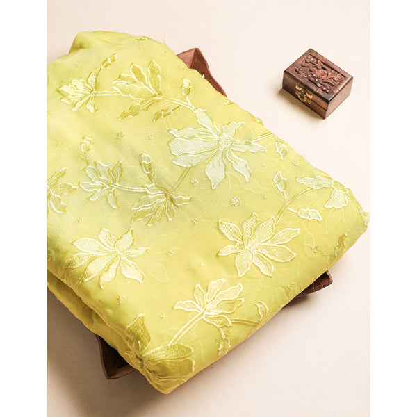 ORGANZA SILK EMBROIDERED FABRIC