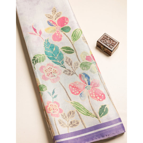 TISSUE SILK PRINTED FABRIC