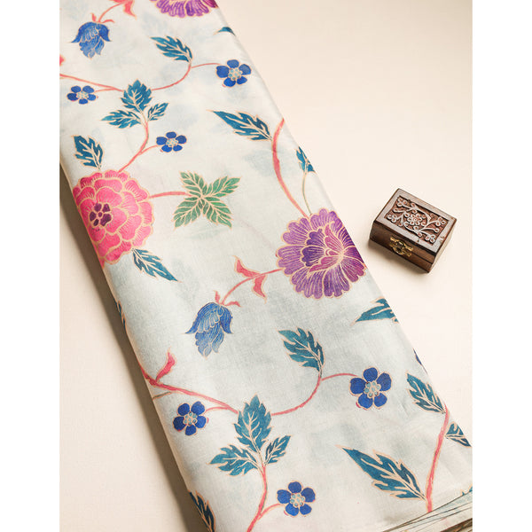 TISSUE SILK PRINTED FABRIC