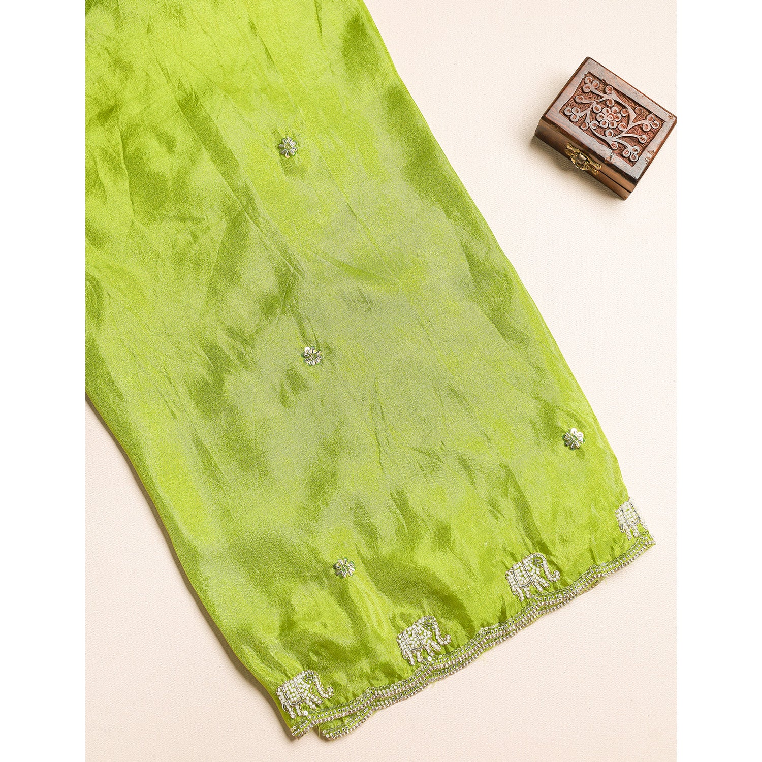 TISSUE SILK EMBROIDERED FABRIC