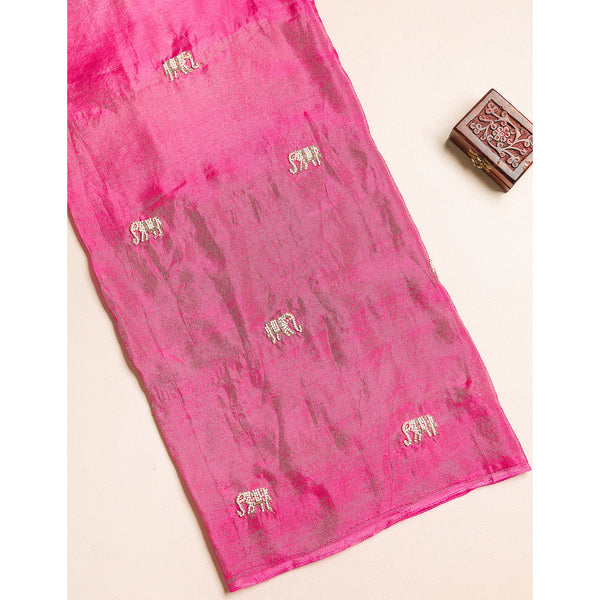 TISSUE SILK EMBROIDERED FABRIC