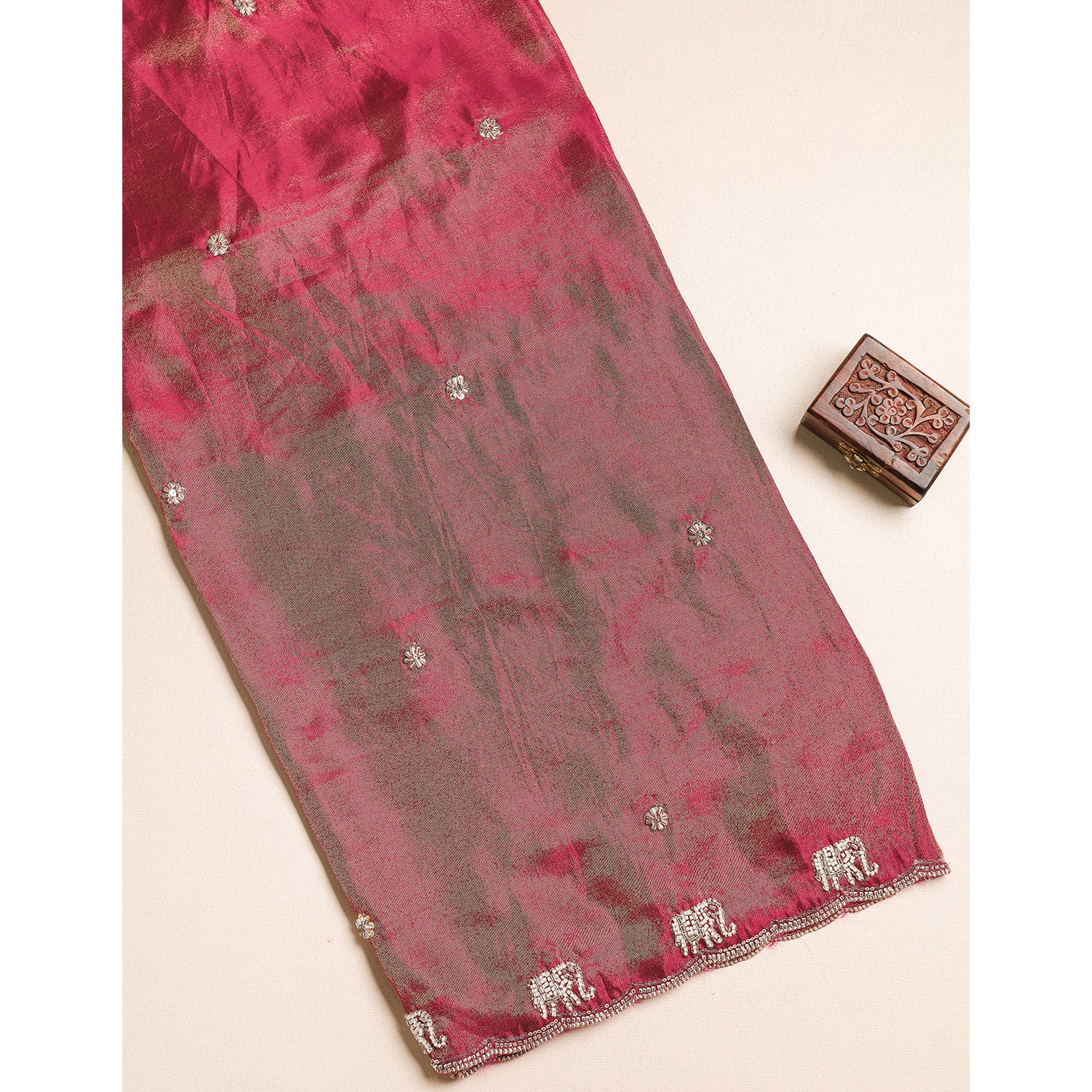 TISSUE SILK EMBROIDERED FABRIC