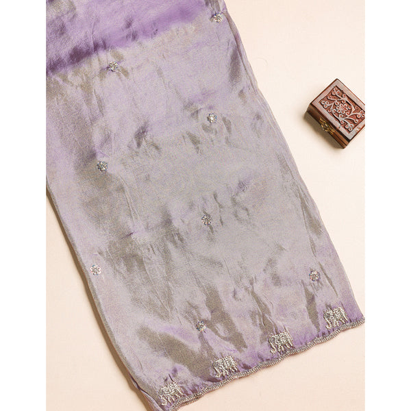 TISSUE SILK EMBROIDERED FABRIC