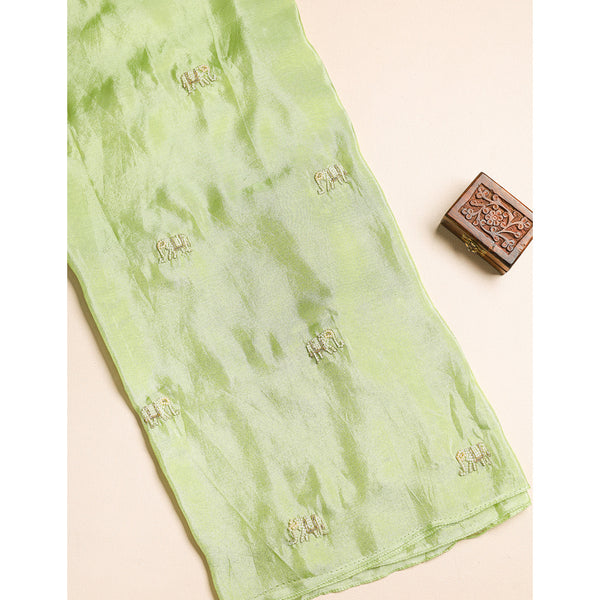 TISSUE SILK EMBROIDERED FABRIC