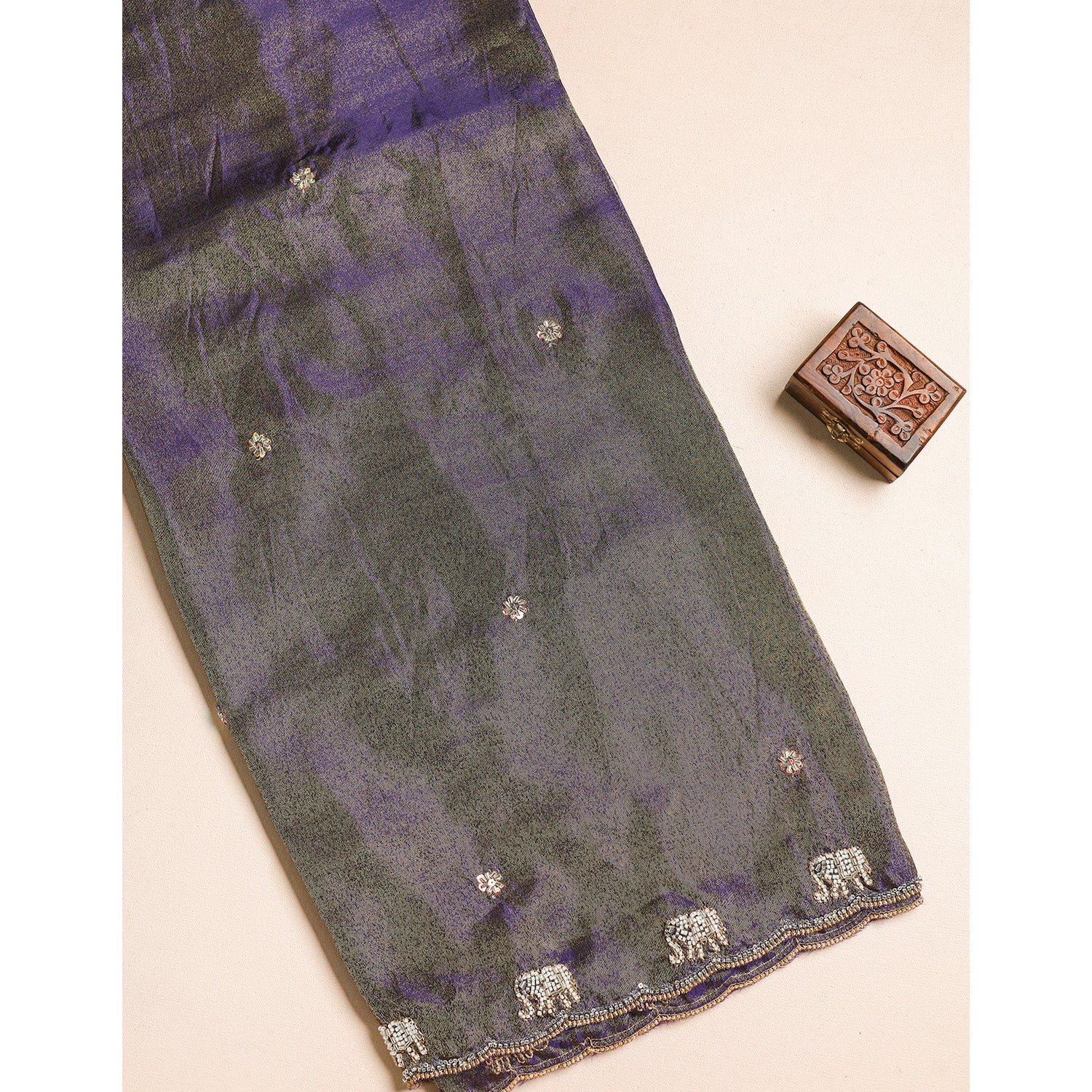 TISSUE SILK EMBROIDERED FABRIC