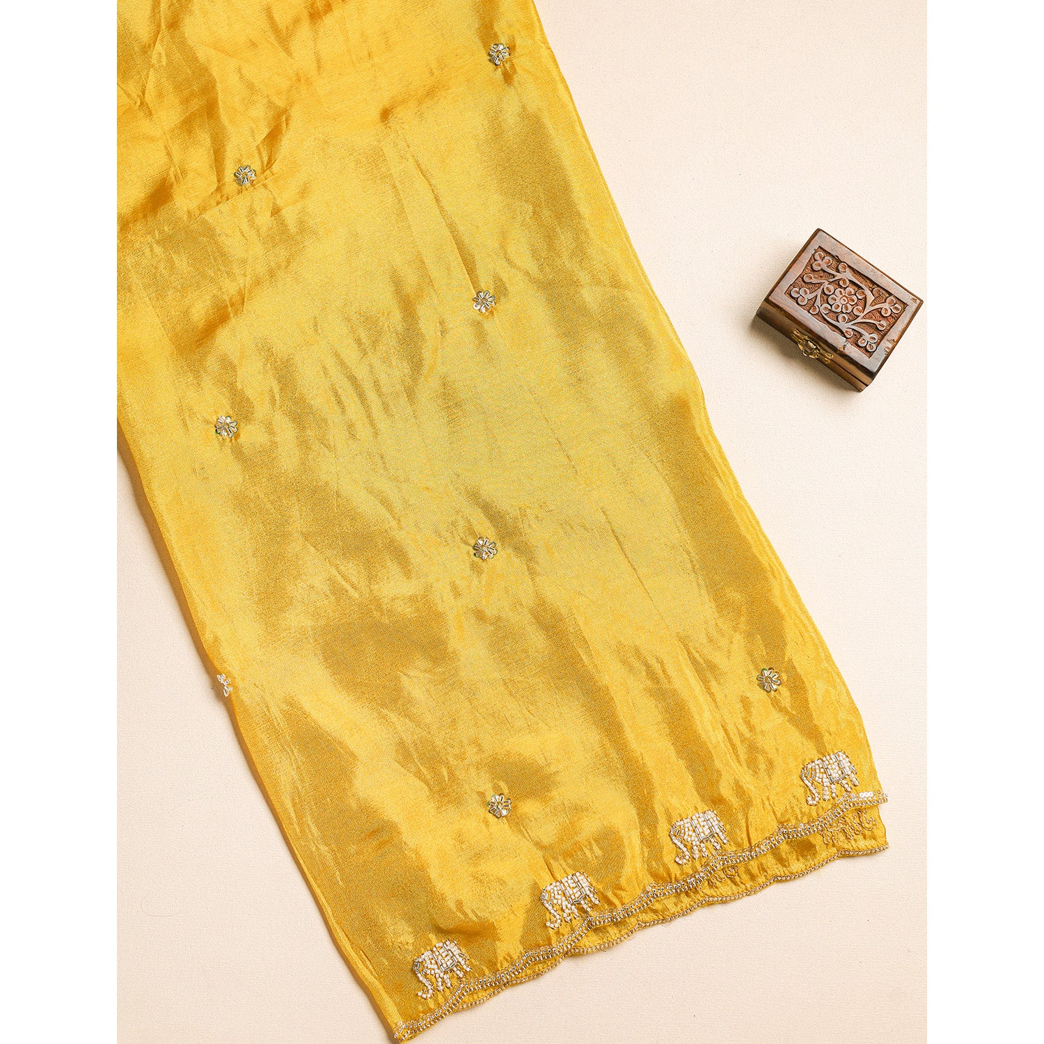 TISSUE SILK EMBROIDERED FABRIC