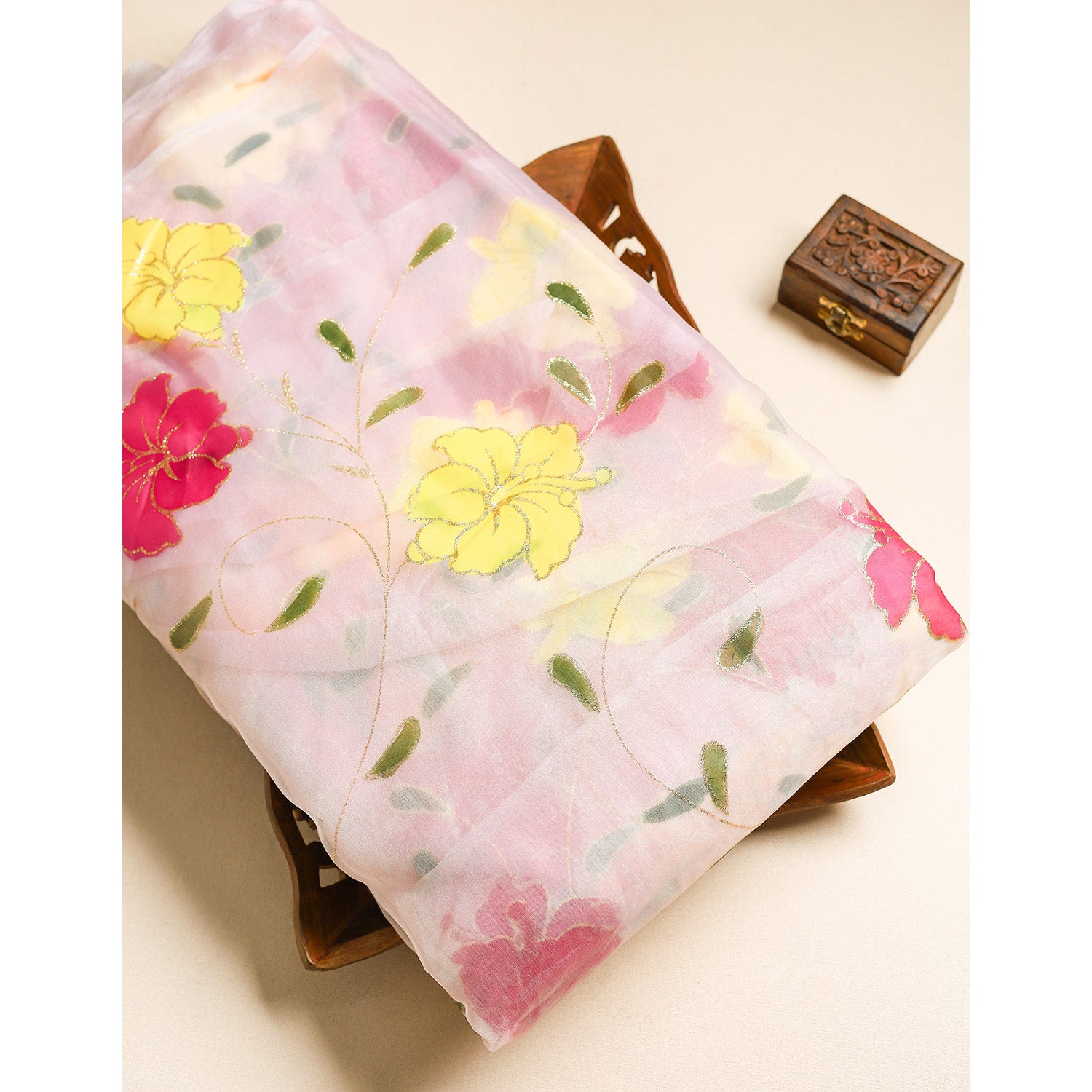 ORGANZA HAND PAINTED FABRIC