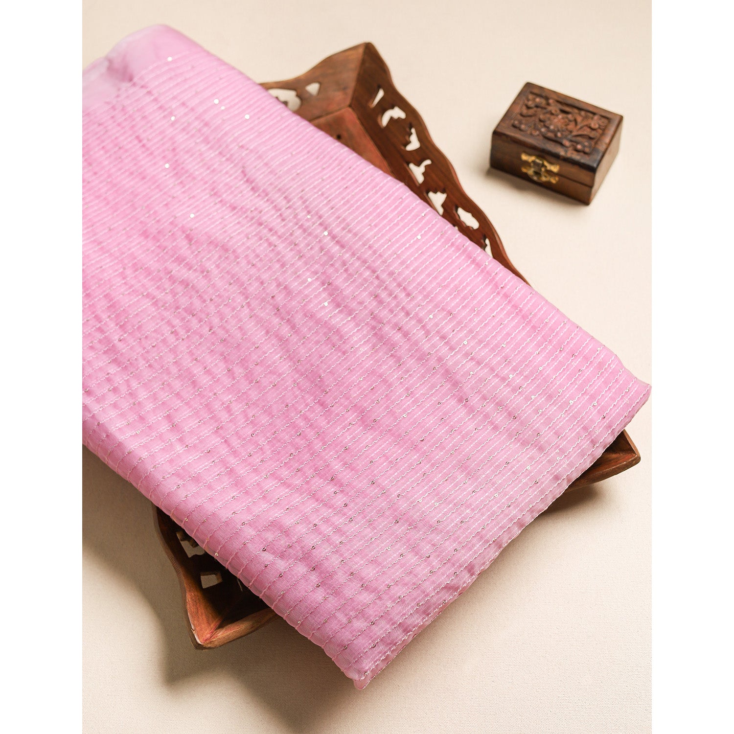 ORGANZA FABRIC WITH WORK