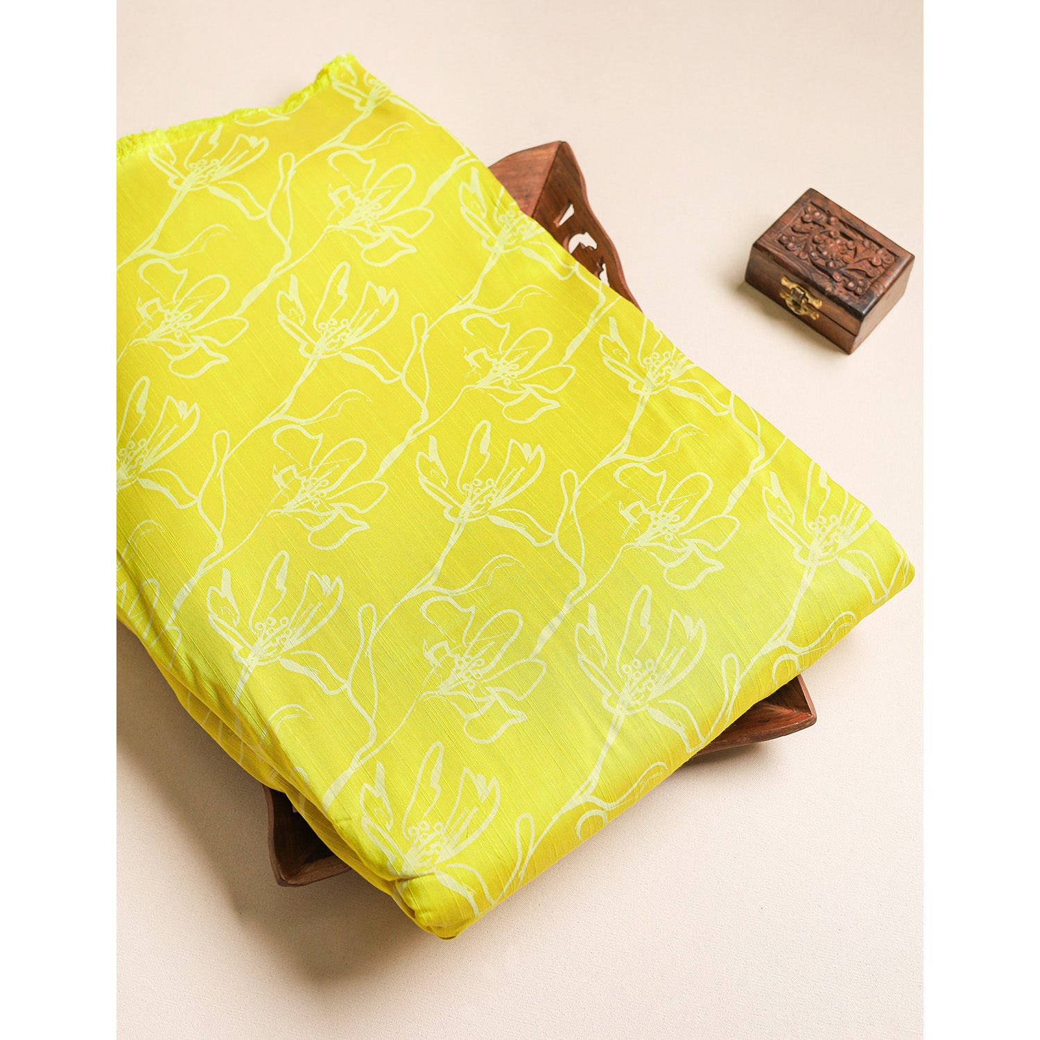 DUPION SLUB PRINTED FABRIC