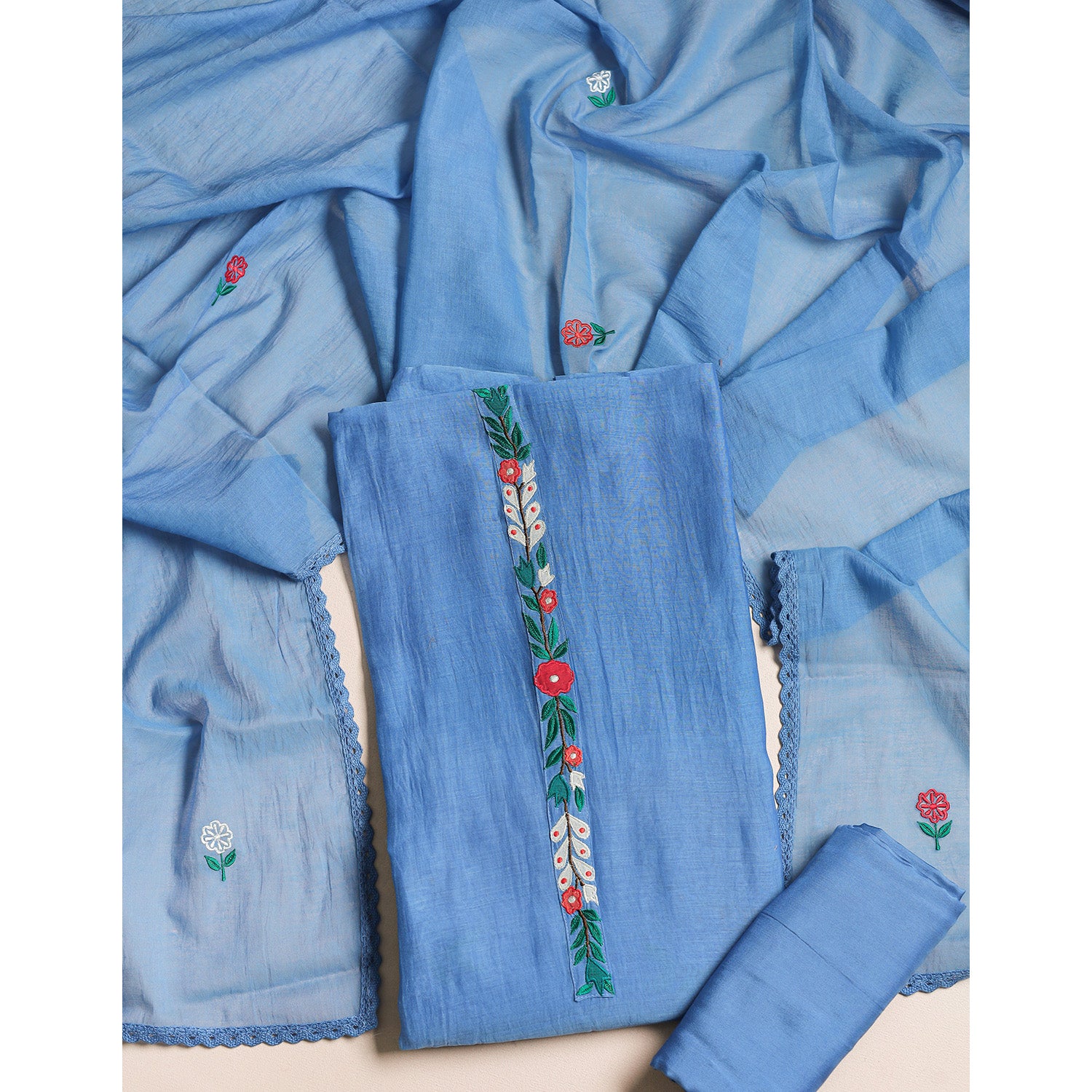 MUL CHANDERI SUIT SET