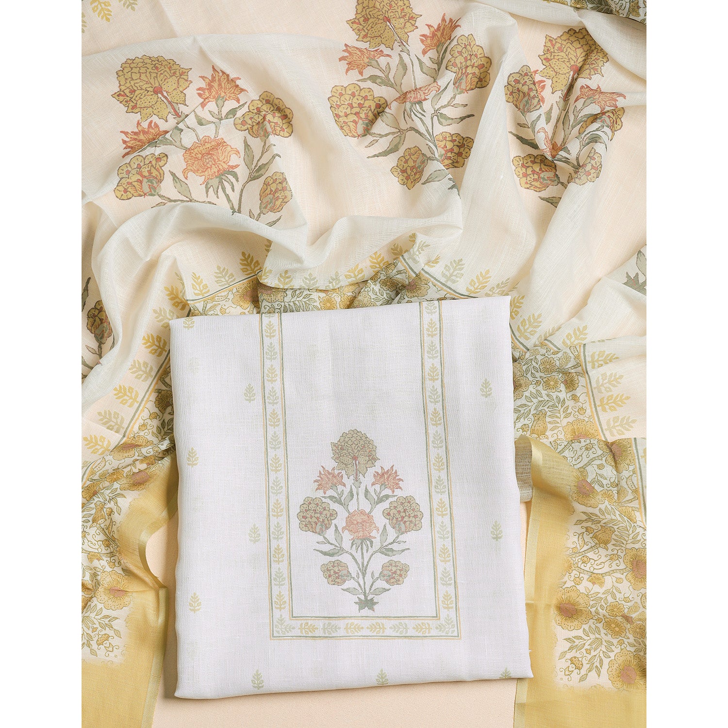 SEMI LINEN PRINTED 2 PIECE SUIT SET