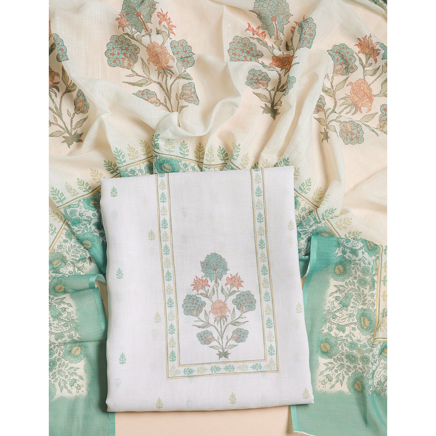 SEMI LINEN PRINTED 2 PIECE SUIT SET