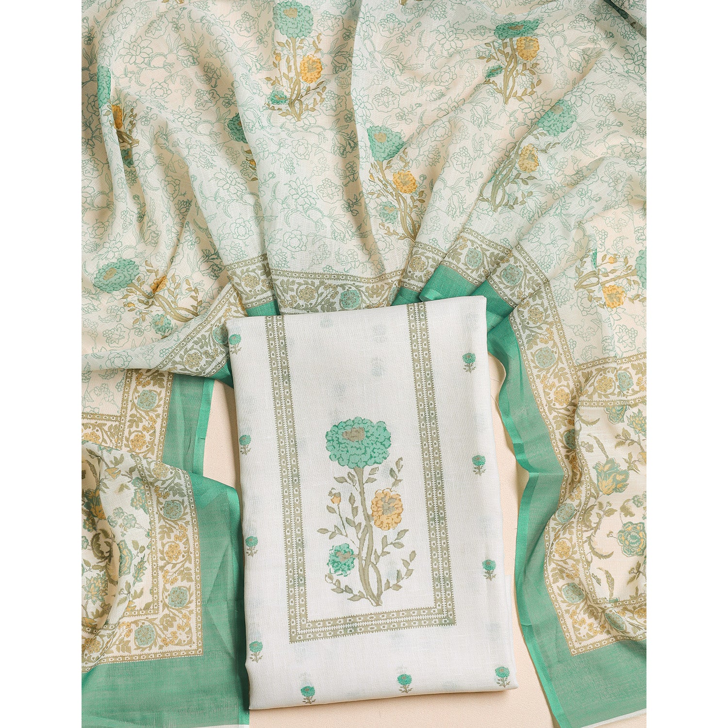 SEMI LINEN PRINTED 2 PIECE SUIT SET