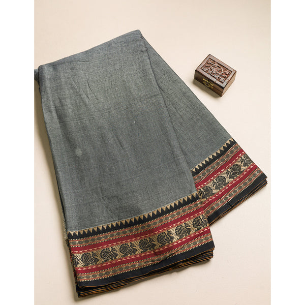 Handloom Cotton Narayanpet Zari Border Fabric