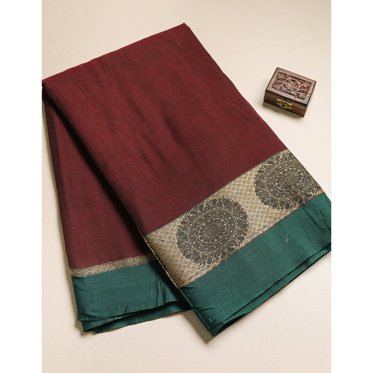 Handloom Cotton Narayanpet Zari Border Fabric
