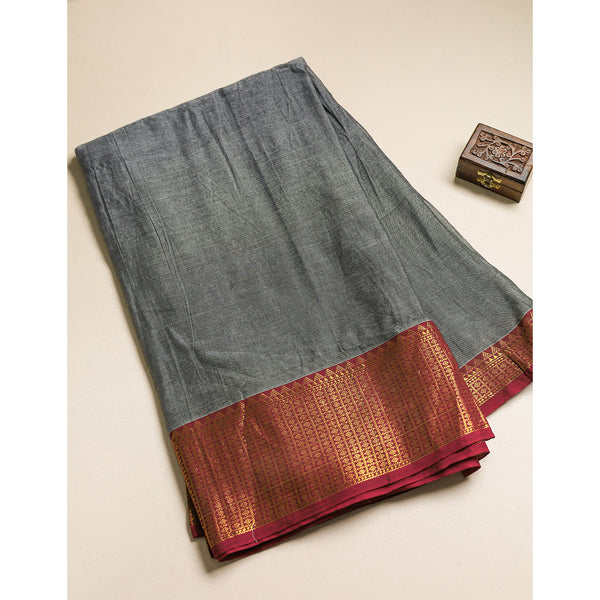 Handloom Cotton Narayanpet Zari Border Fabric