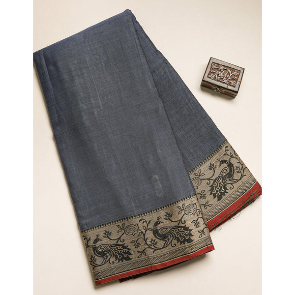 Handloom Cotton Narayanpet Zari Border Fabric