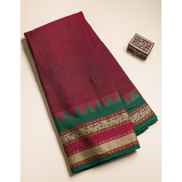 Handloom Cotton Narayanpet Zari Border Fabric