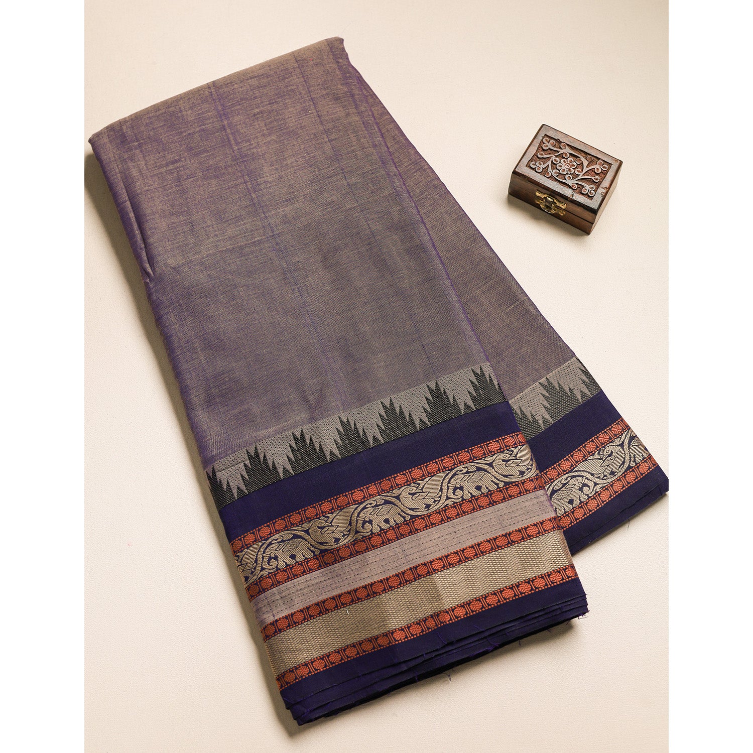 Handloom Cotton Narayanpet Zari Border Fabric