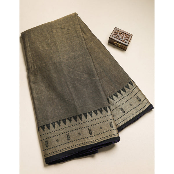 Handloom Cotton Narayanpet Zari Border Fabric