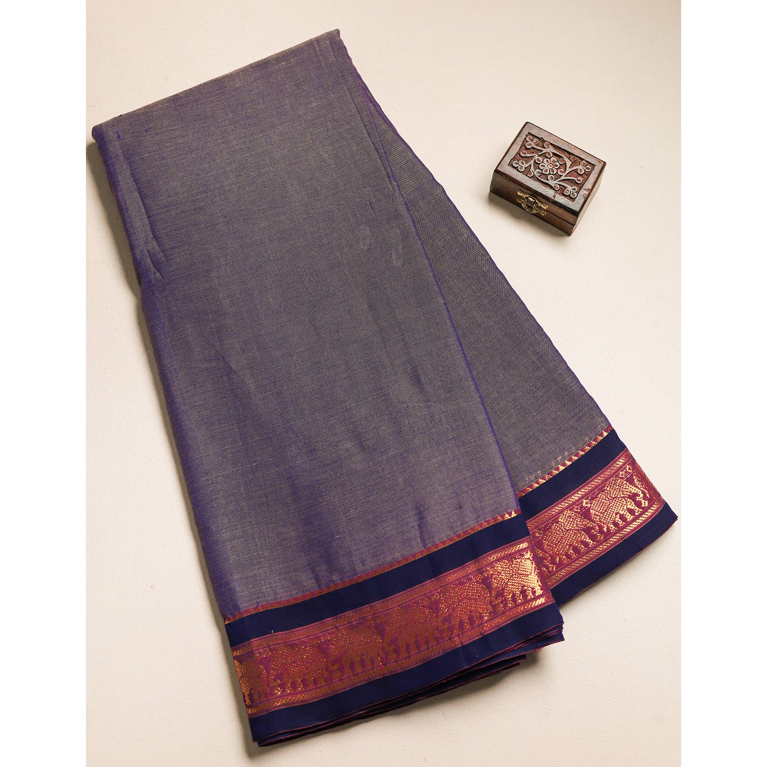 Handloom Cotton Narayanpet Zari Border Fabric