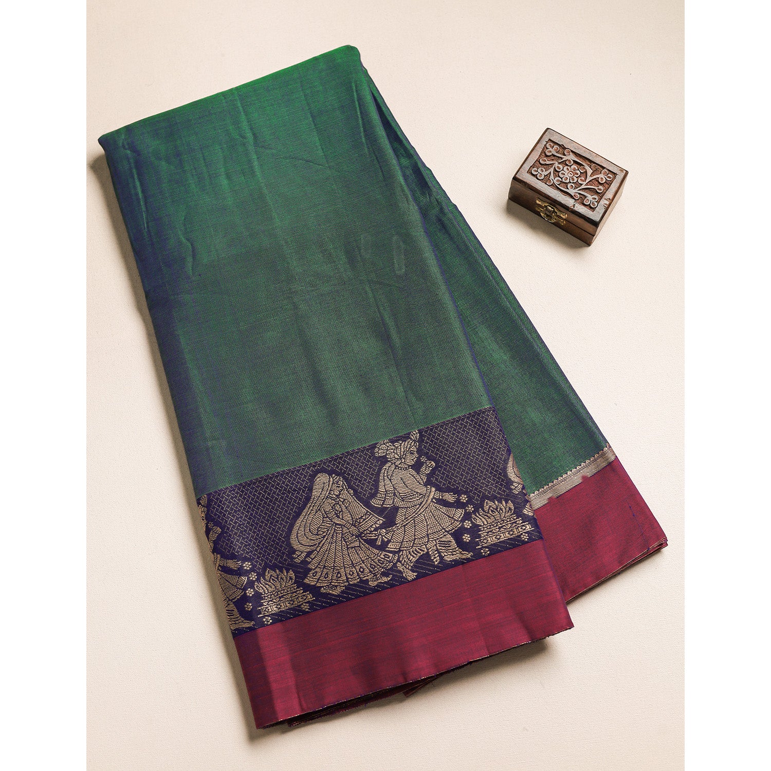 Handloom Cotton Narayanpet Zari Border Fabric