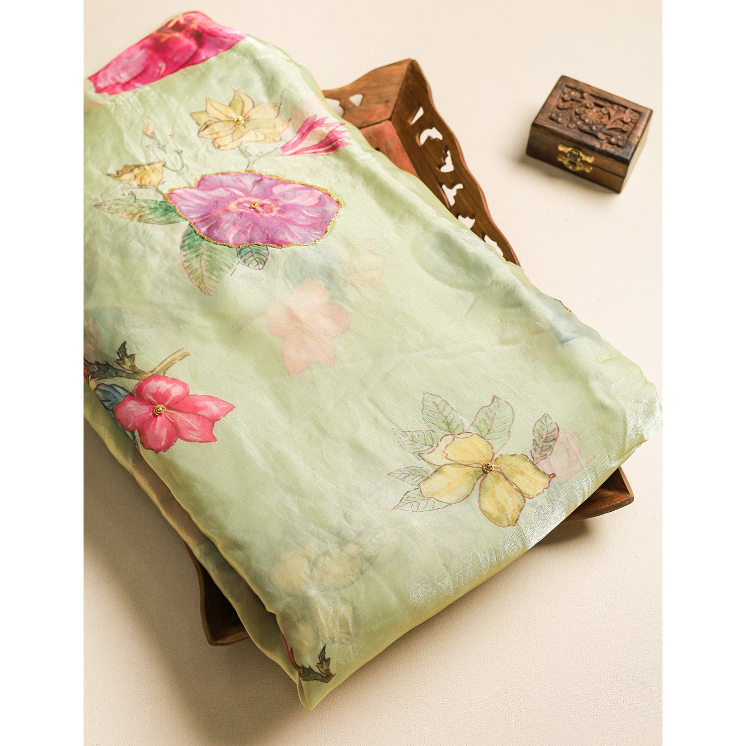 SATIN SILK KHATLI WORK FABRIC