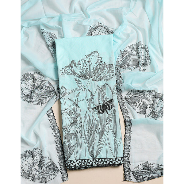 COTTON EMBROIDERED 2 PIECE SUIT SET