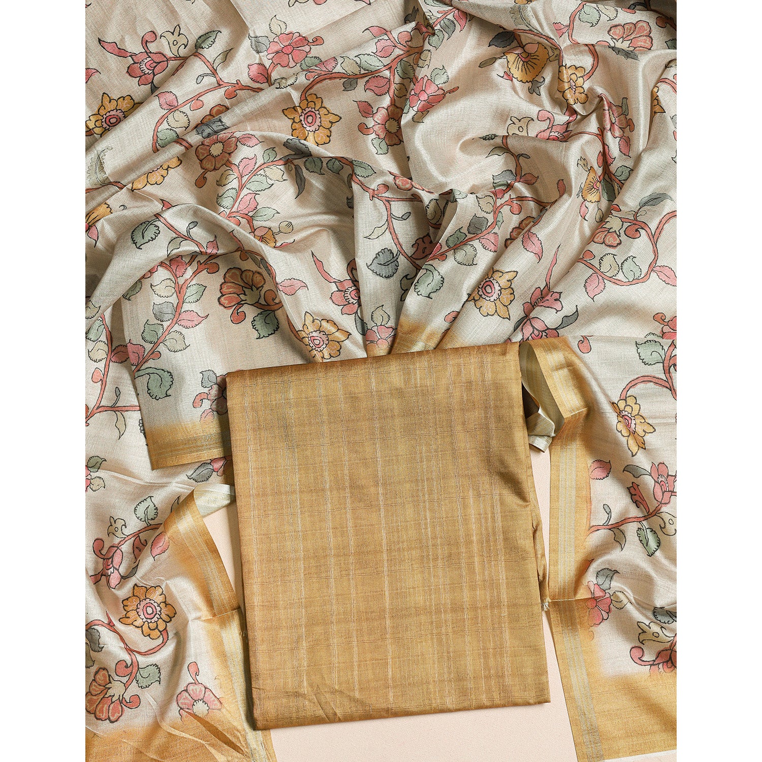 SEMI TUSSAR 2 PIECE SUIT SET