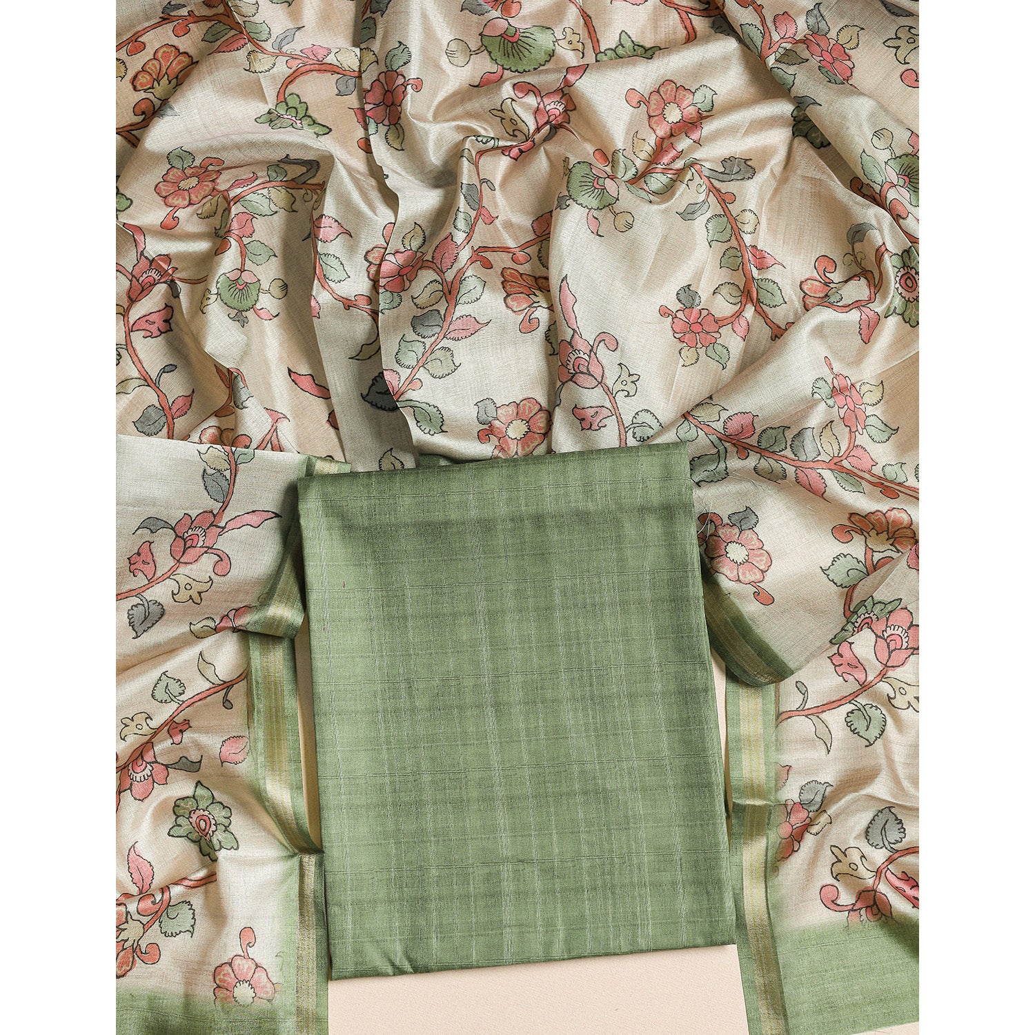 SEMI TUSSAR 2 PIECE SUIT SET