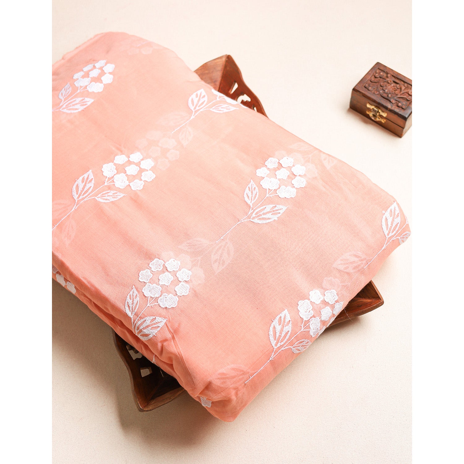 MALAI CHANDERI EMBROIDERED FABRIC