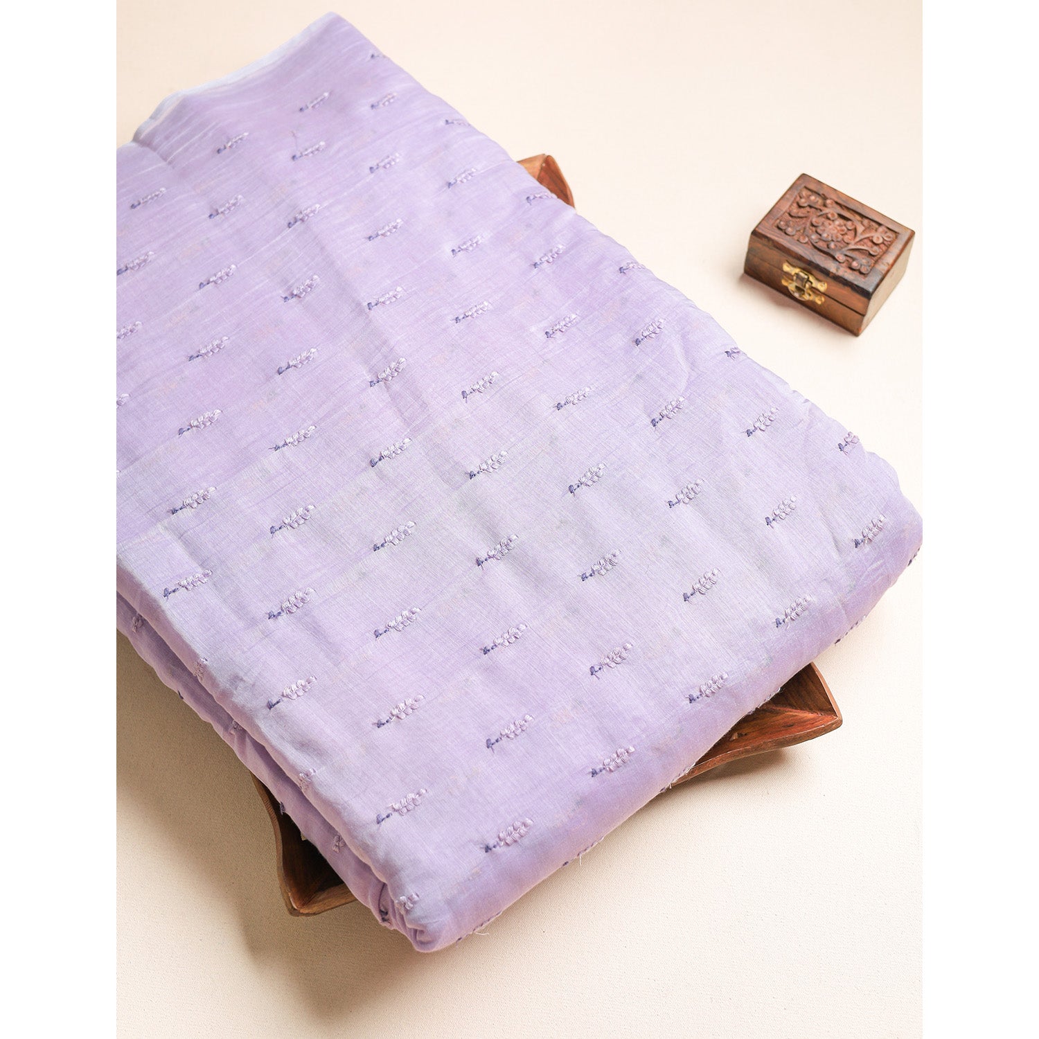 MALAI CHANDERI EMBROIDERED FABRIC