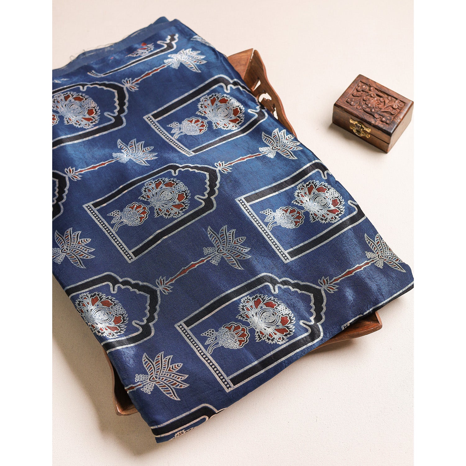 MASHRU SILK AJRAKH FABRIC