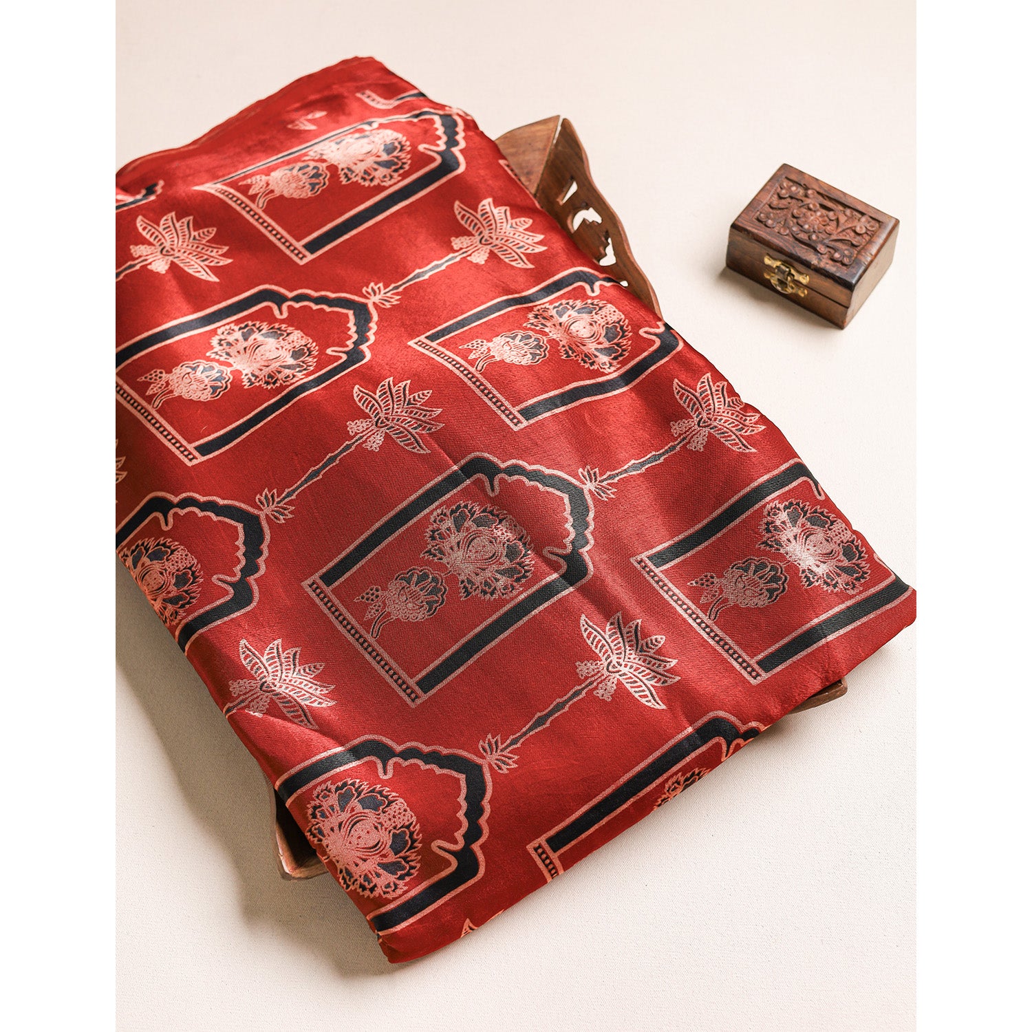 MASHRU SILK AJRAKH FABRIC