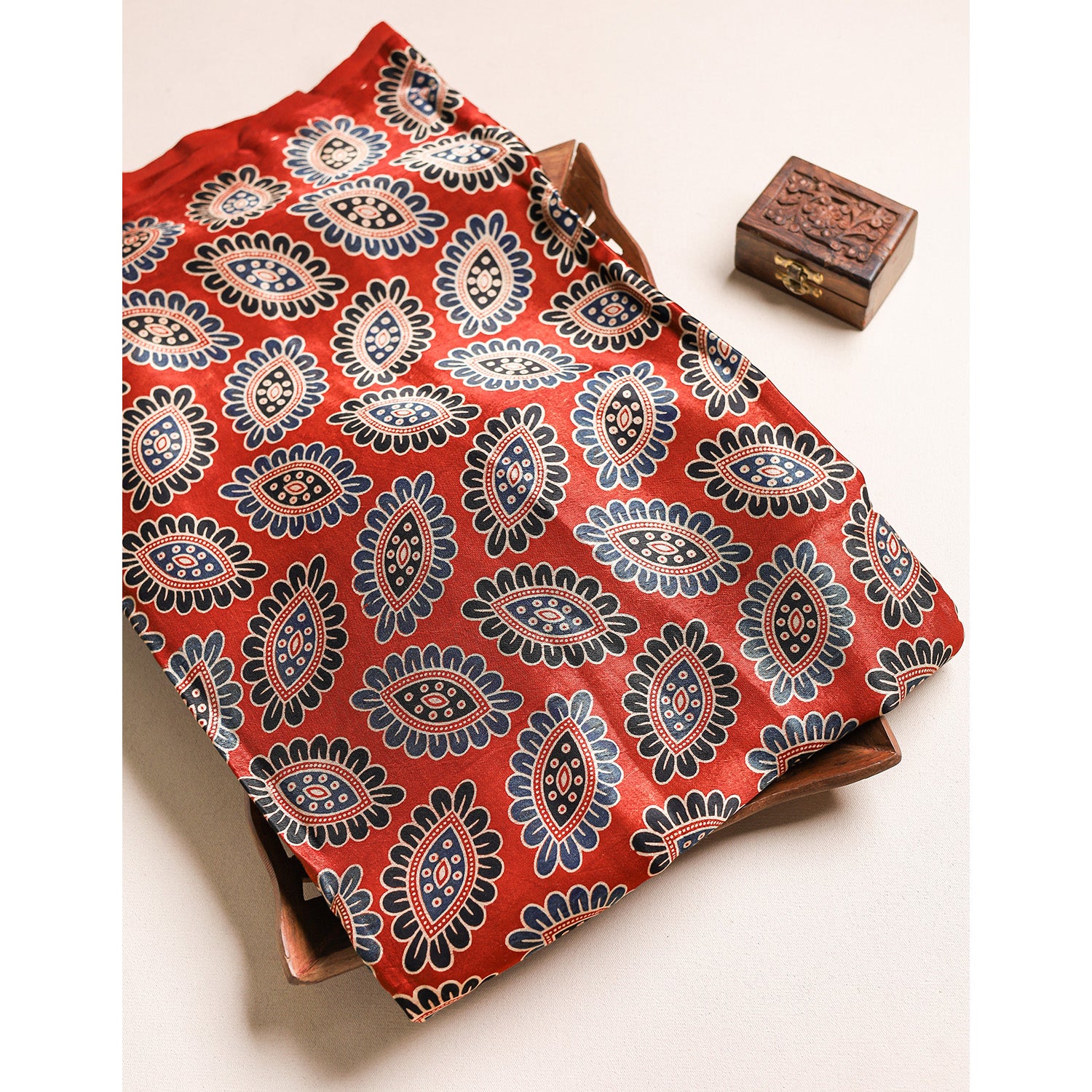 MASHRU SILK AJRAKH FABRIC