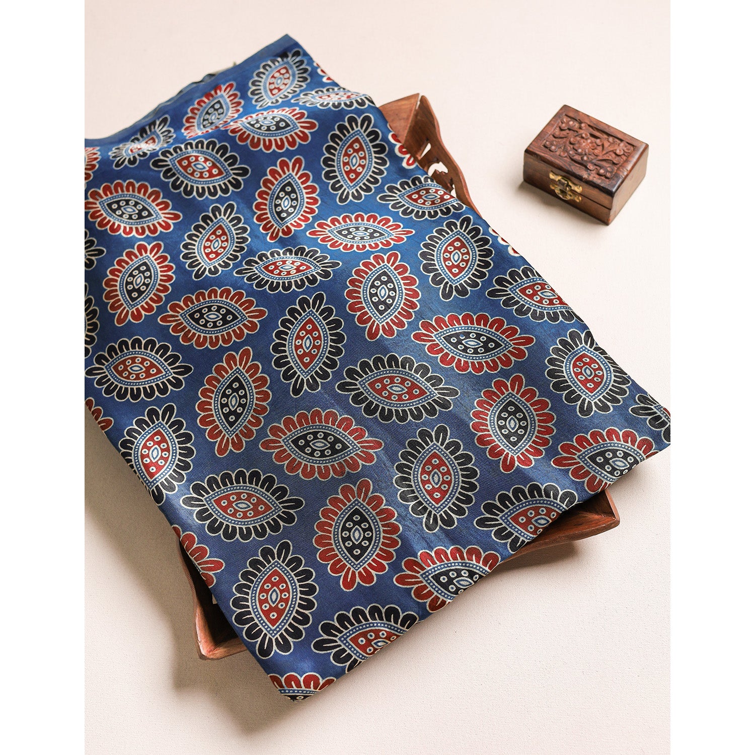 MASHRU SILK AJRAKH FABRIC