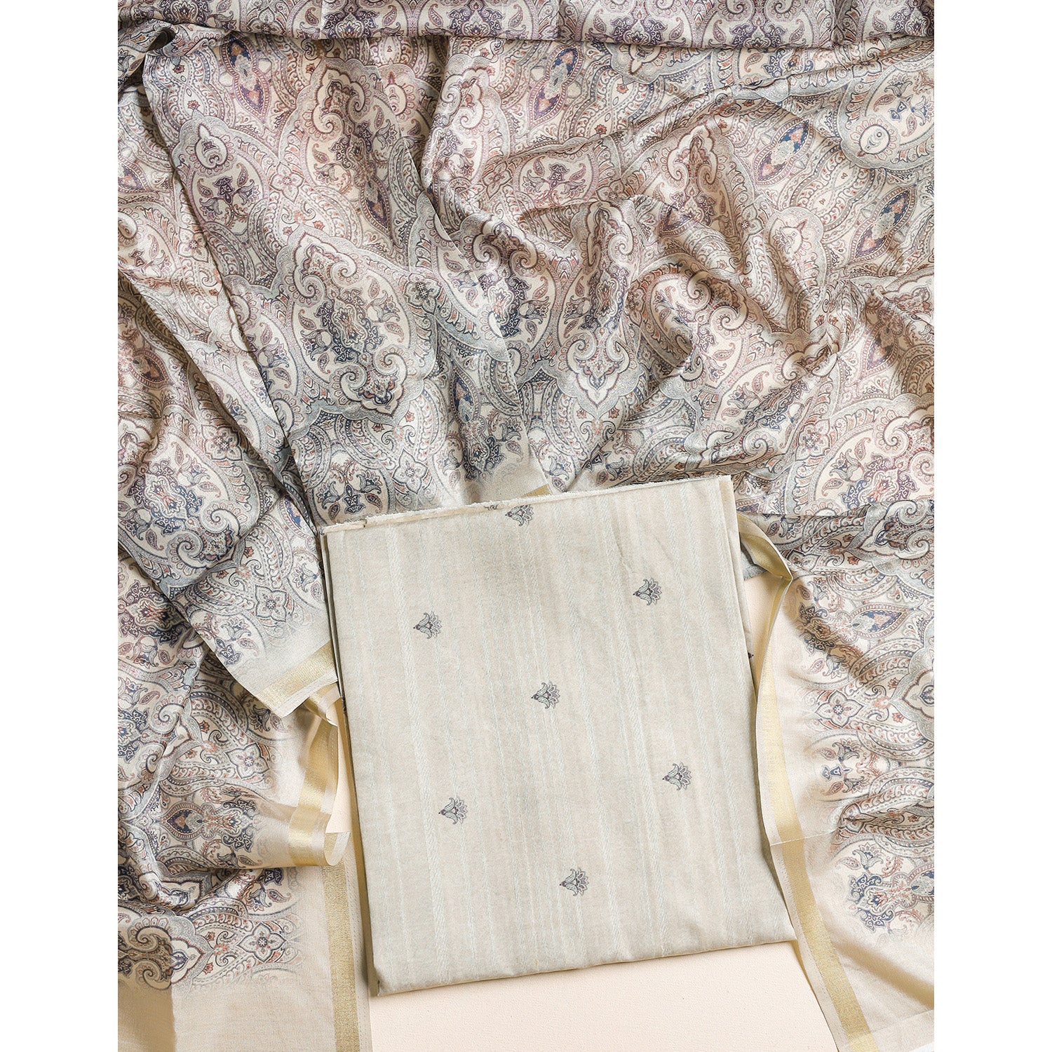 SEMI TUSSAR 2 PIECE SUIT SET