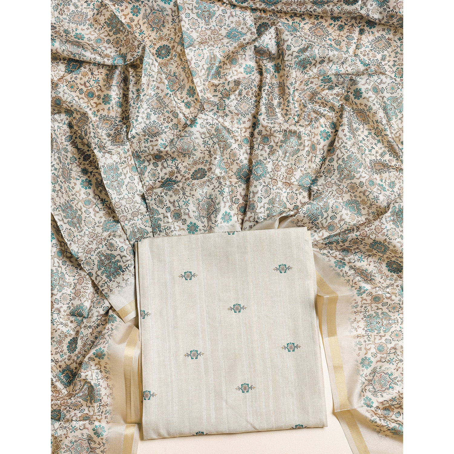 SEMI TUSSAR 2 PIECE SUIT SET