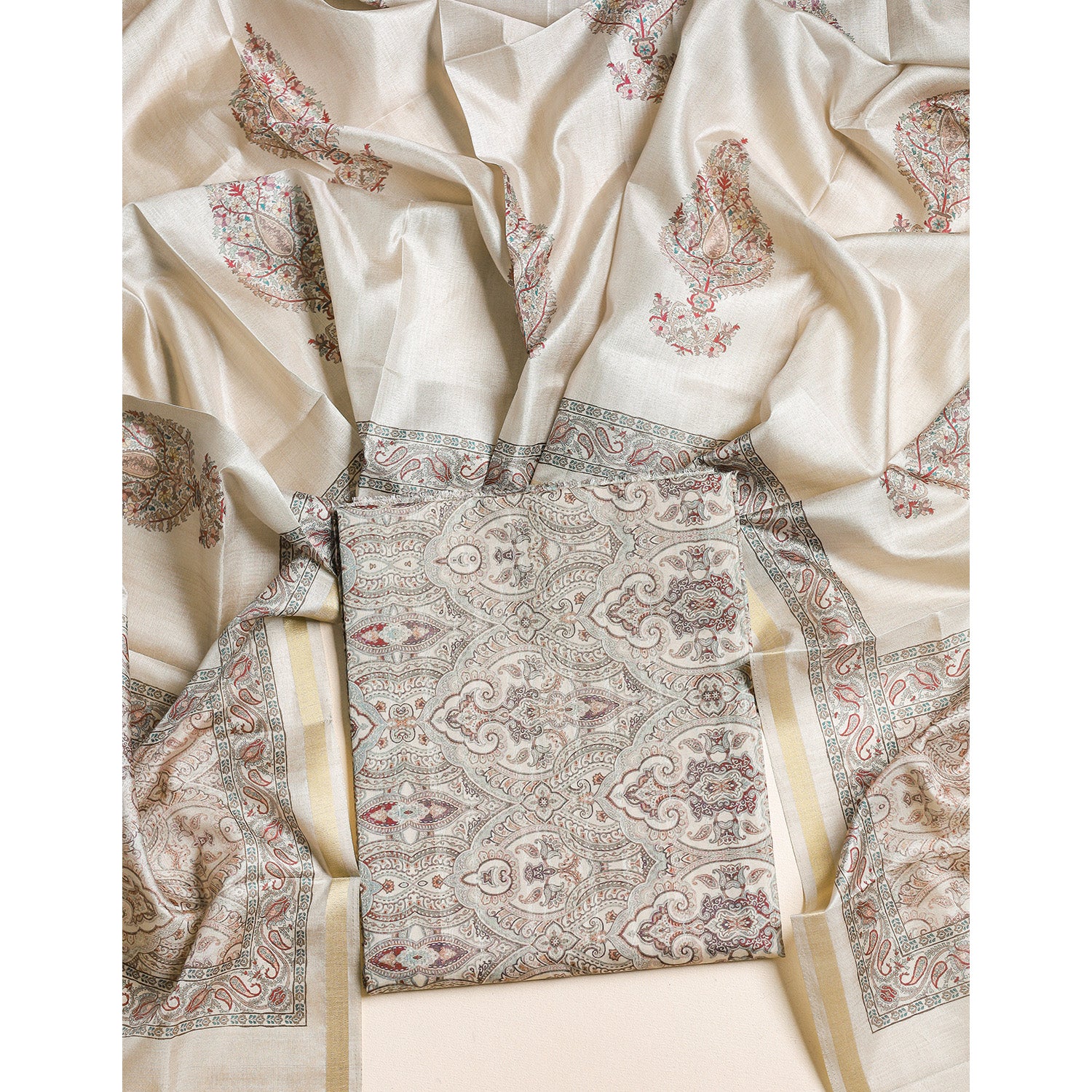 SEMI TUSSAR 2 PIECE SUIT SET